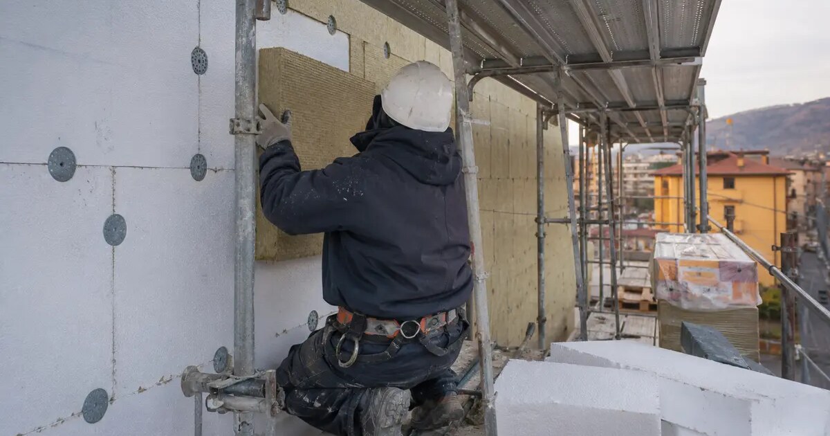 Sistema a cappotto termico su facciata